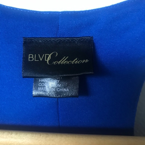 BLVD Colour Block Cut Out Mini Dress Blue Black - Picture 5 of 8